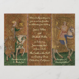 Renaissance Dam och Knight Bröllop med Initialer Inbjudningar