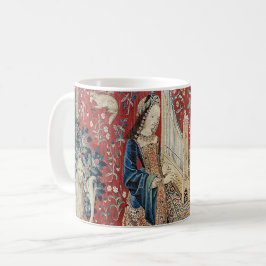 Renaissance Dam och Unicorn (Utfrågning) Kaffemugg
