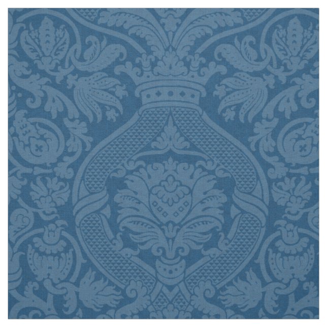 Renaissance Damask - Påfågelblå Tyg (Provkarta)