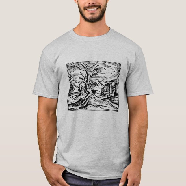 Renaissance Doves in Träd Aesop's Fables T Shirt (Framsida)