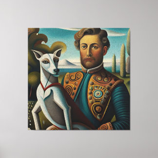 Renaissance Elegance Italian Greyhound and Noble  Canvastryck