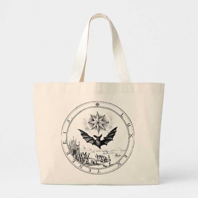 Renaissance Emblem Fladdermus och CandleTotebag Jumbo Tygkasse (Framsidan)