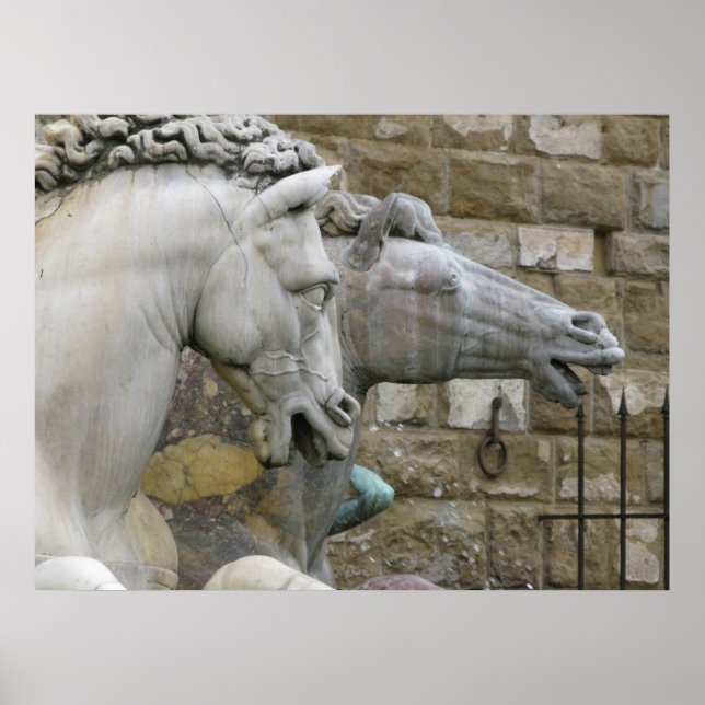 Renaissance Equestrian Statue of Häst Poster (Framsidan)