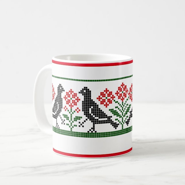 Renaissance Fåglar och blommor Kaffe Mugg (Framsida vänster)