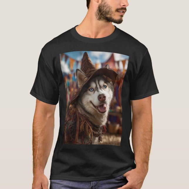 Renaissance Faire Hundar: Siberian husky T Shirt (Framsida)