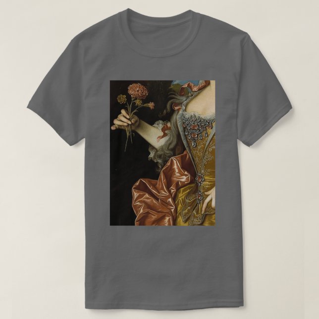 Renaissance för kvinnor med blommor, målning 2 t shirt (Design framsida)