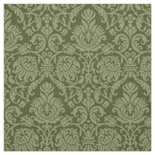 Renaissance Genoese Damask, Oliv grönt Tyg
