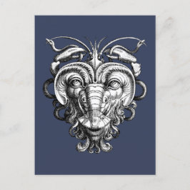 Renaissance Grotesque Gargoyle Ansikte Lobster Man Vykort