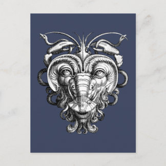 Renaissance Grotesque Gargoyle Ansikte Lobster Man Vykort