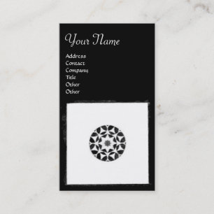 RENAISSANCE HARMONY Black White Geometric Blommigt Visitkort