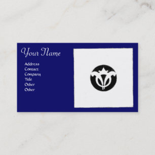 RENAISSANCE HARMONY Blue White Geometric Blommigt Visitkort