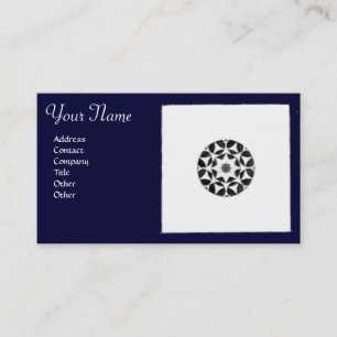 RENAISSANCE HARMONY Blue White Geometric Blommigt Visitkort