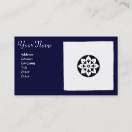 RENAISSANCE HARMONY Blue White Geometric Blommigt Visitkort