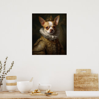Renaissance Kung Chihuahua Poster