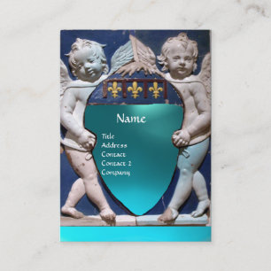 RENAISSANCE LITTLE ÄNGLAR MONOGRAM Blue Aquamarine Visitkort