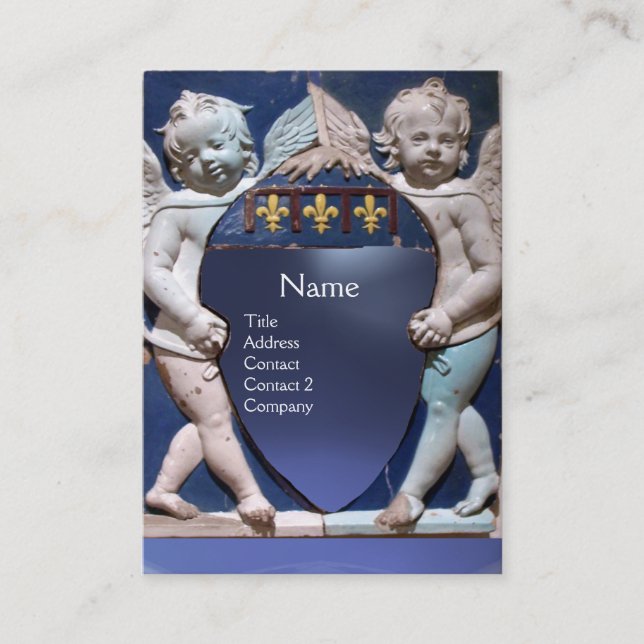 RENAISSANCE LITTLE ÄNGLAR MONOGRAM Blue Topaz Visitkort (Framsida)