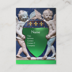 RENAISSANCE LITTLE ÄNGLAR MONOGRAM Grönt Jade Visitkort