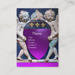 RENAISSANCE LITTLE ÄNGLAR MONOGRAM Lila Amethyst Visitkort