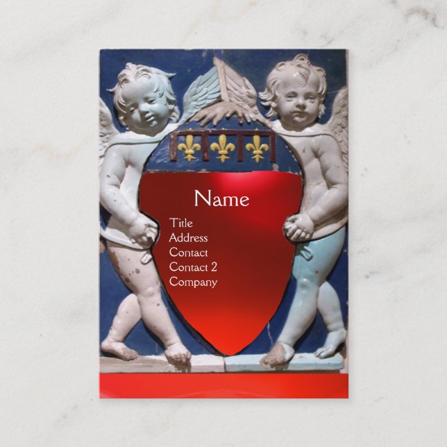 RENAISSANCE LITTLE ÄNGLAR MONOGRAM Red Ruby Visitkort (Framsida)