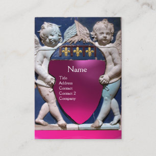 RENAISSANCE LITTLE ÄNGLAR MONOGRAM Rosa Amethyst Visitkort