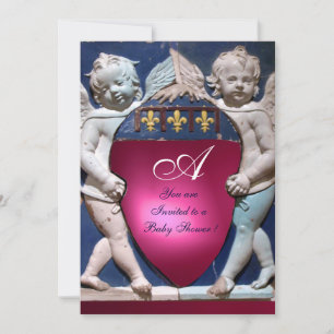 RENAISSANCE LITTLE ÄNGLAR RED RUBY MONOGRAM INBJUDNINGAR