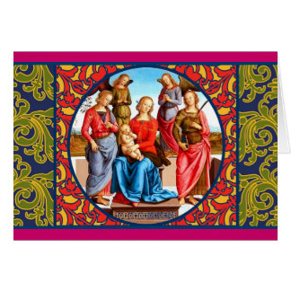 Renaissance Madonna och barnkort Hälsningskort