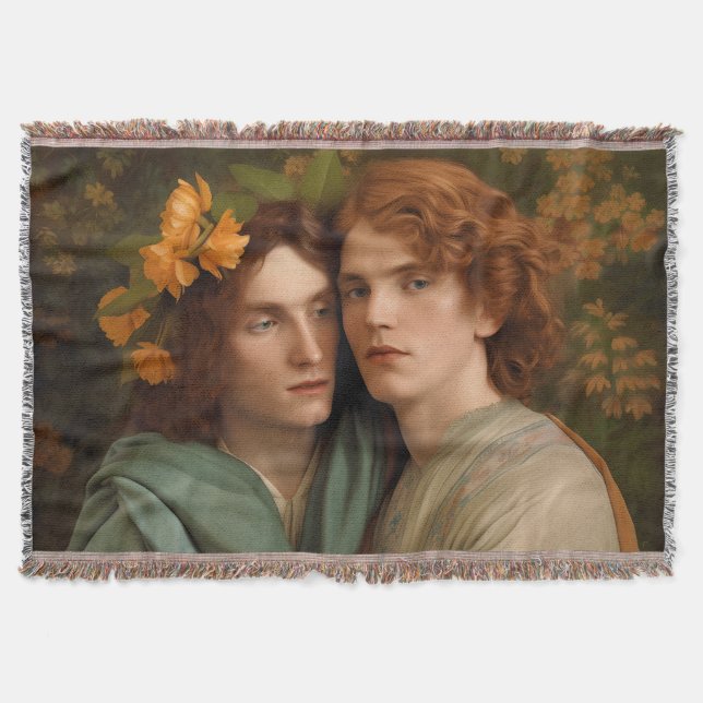 Renaissance Male Couple Throw Blanket Filt (Framsidan)