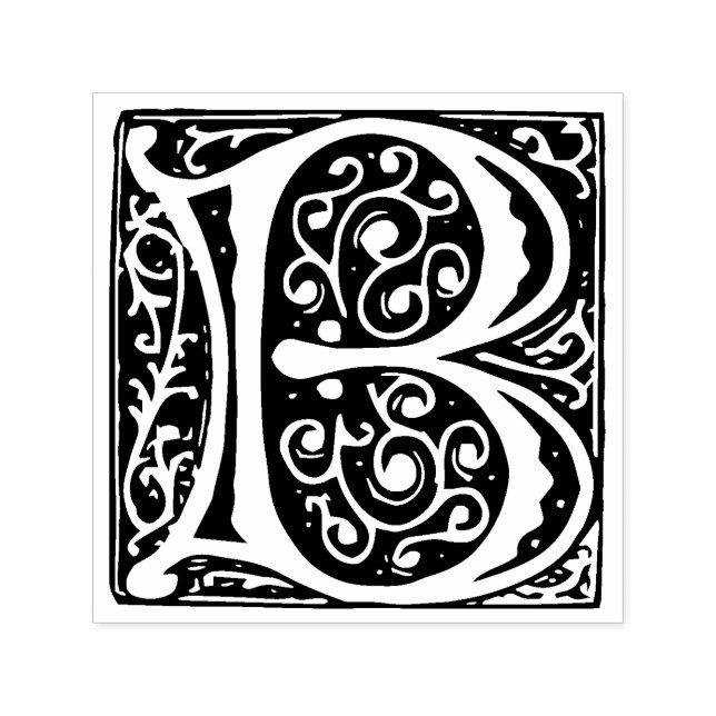 Renaissance Medieval Brev B Monogram Självfärgande Stämpel (Design)