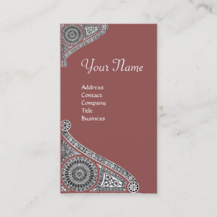 RENAISSANCE MONOGRAM 4 Marsala Red Visitkort