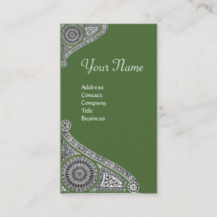 RENAISSANCE MONOGRAM 4 Treetop Grönt White Visitkort