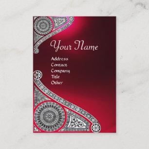 RENAISSANCE MONOGRAM Red Ruby Gem Visitkort
