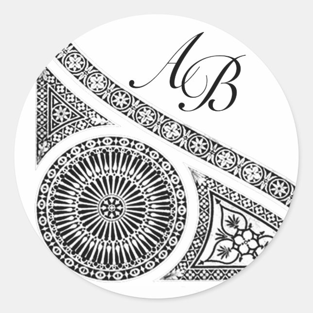 RENAISSANCE MONOGRAM RUNT KLISTERMÄRKE (Framsida)
