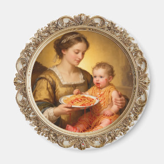 Renaissance Mother and Child Parody Illustration Magnet