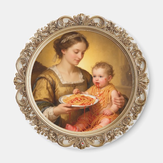 Renaissance Mother and Child Parody Illustration Magnet (Framsidan)