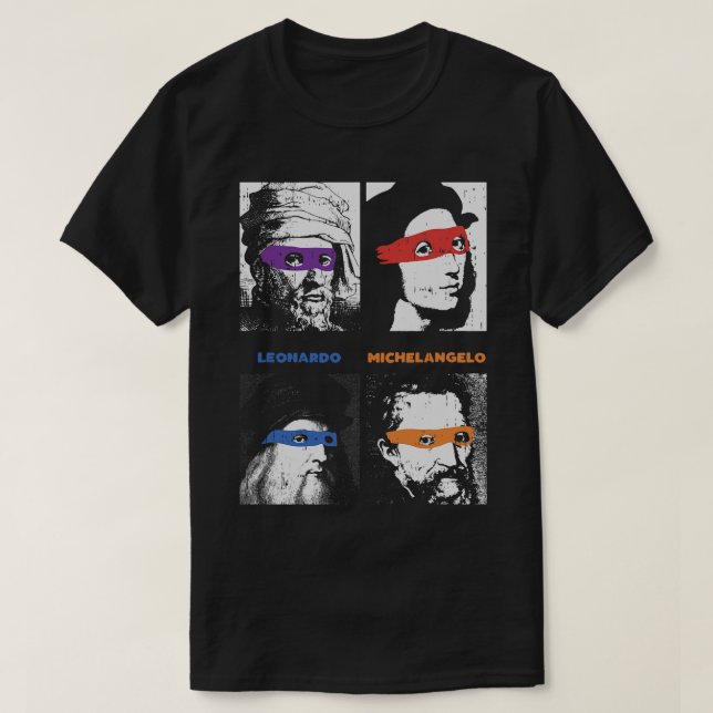 Renaissance Ninja-konstnärer Lusnysa pop Art Pai T Shirt (Design framsida)