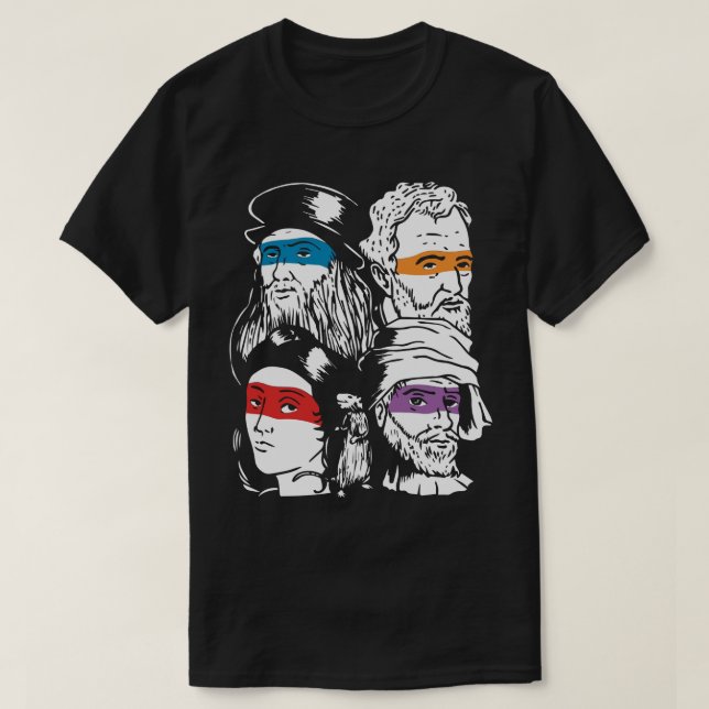 Renaissance Ninja-konstnärer Poster poppkonst från T Shirt (Design framsida)