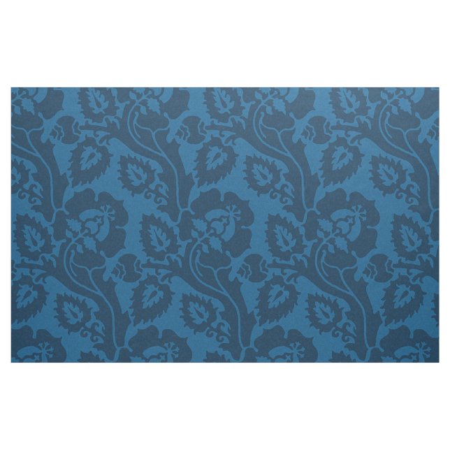 Renaissance Oblik Blommigt, prussisk blå Tyg (Fat Quarter)