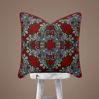 Renaissance Ornate Dekorativ kudde - Deep Red