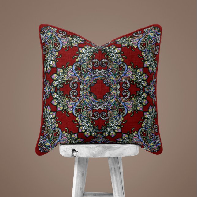 Renaissance Ornate Dekorativ kudde - Deep Red (Skapare uppladdad)