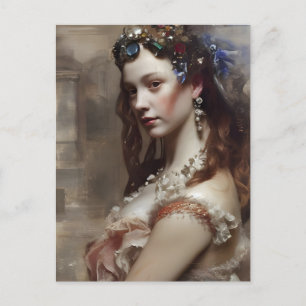 Renaissance Princess AI genererade fantasykonst Vykort