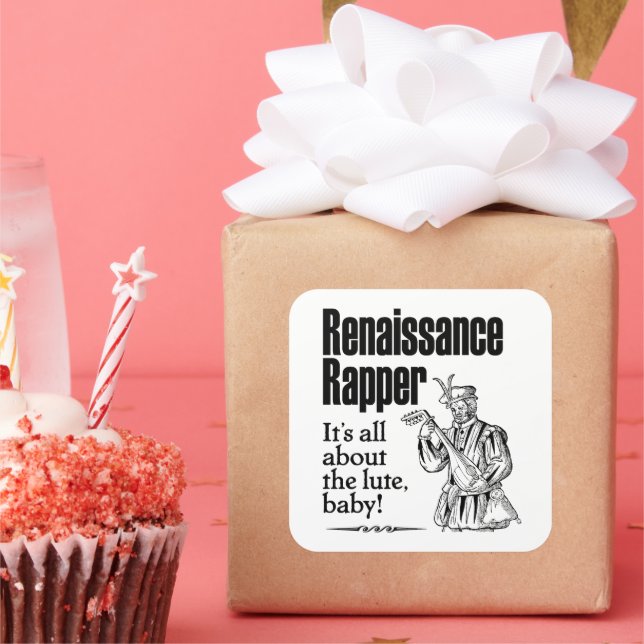 Renaissance Rapper Fyrkantigt Klistermärke (Fest)