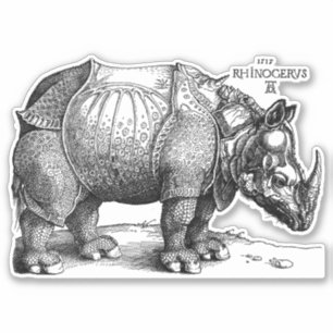 Renaissance Rhinoceros Albrecht Durer Klistermärken