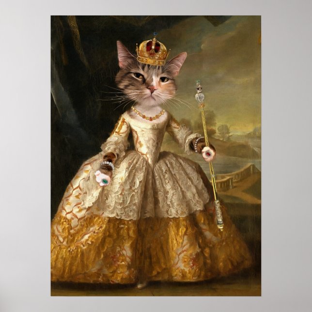 Renaissance Royal Pet Porträtt målning med Milly M Poster (Framsidan)