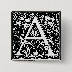 Renaissance Stil Alphabet Brev A - stift Knapp