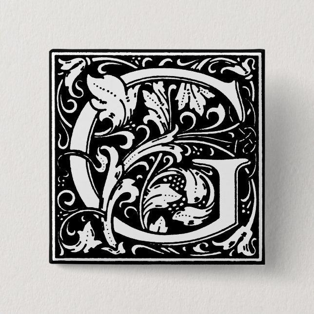 Renaissance Stil Alphabet Brev G - stift Knapp (Framsida)