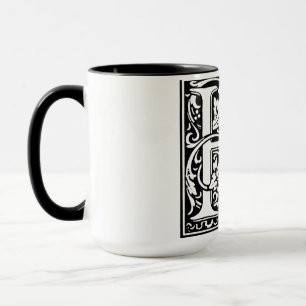 Renaissance Stil Alphabet Brev H vid Mugg