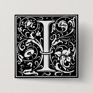 Renaissance Stil Alphabet Brev I - PIN Knapp