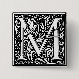 Renaissance Stil Alphabet Brev M - PIN Knapp
