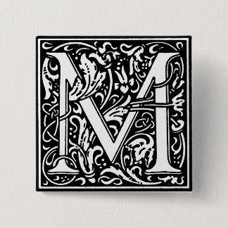 Renaissance Stil Alphabet Brev M - PIN Knapp