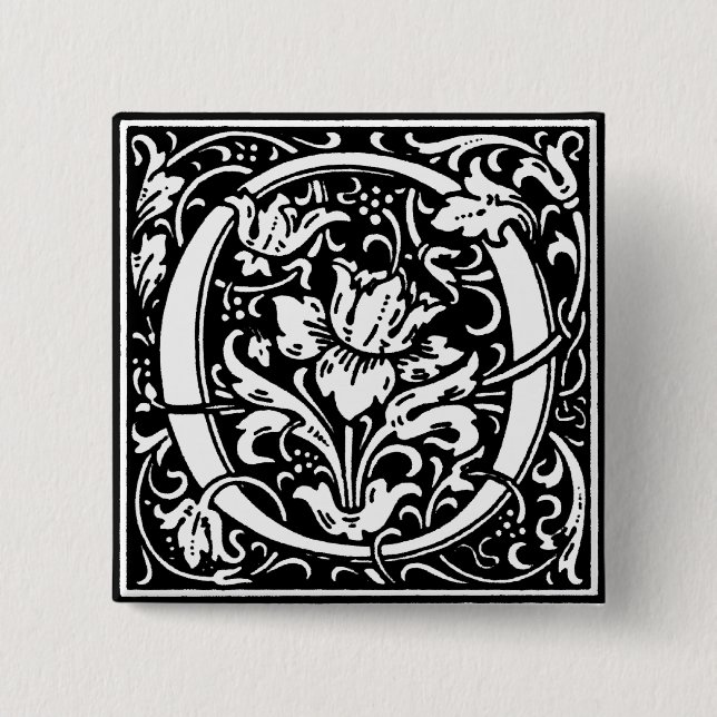 Renaissance Stil Alphabet Brev O - Pin Knapp (Framsida)